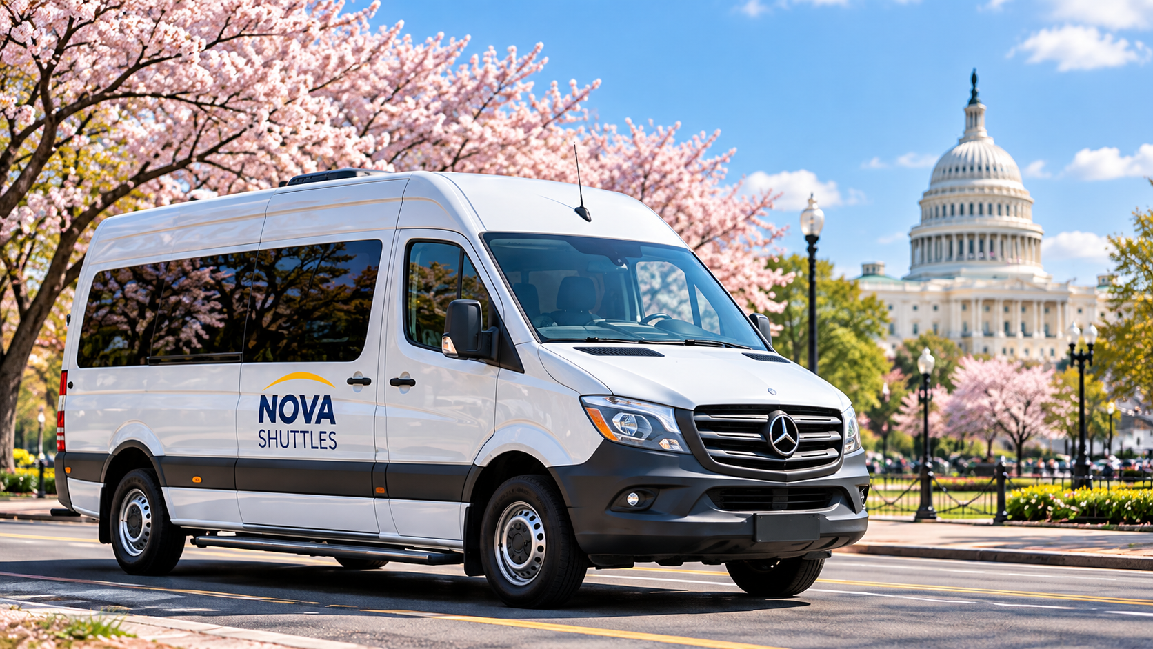 Nova Shuttles van near the U.S. Capitol
